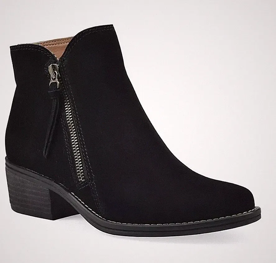 New White Mountain Women's Suede Ankle Boot Black Size 8M